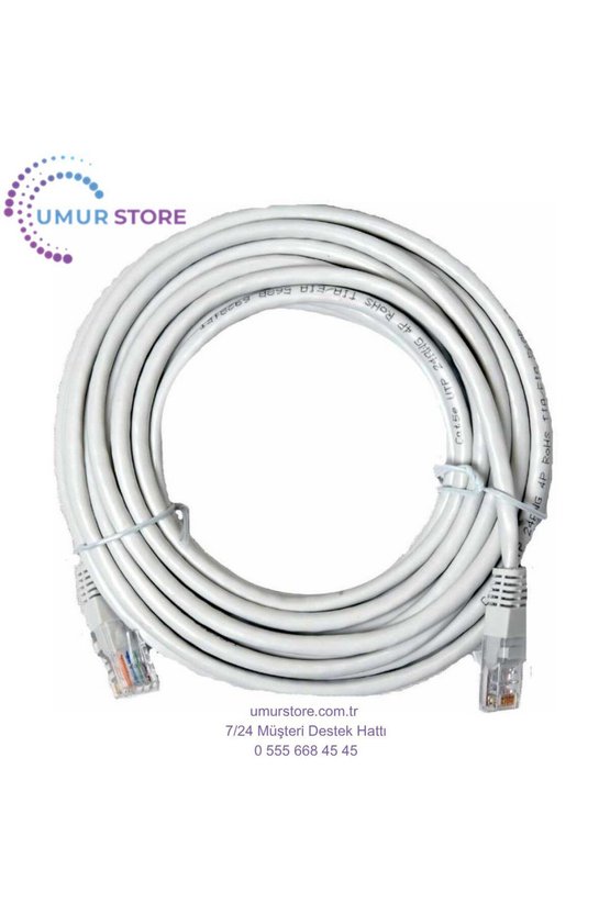 15MT 15 Metre Internet Ethernet Pc Modem Bilgisayar Arası Cat5 Kablosu Onbeş Metre Cat5