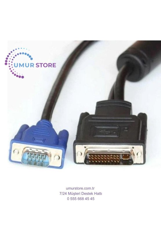 DVI 30+5 VGA USB Kablo M1 DVI VGA Çevirici Projeksiyon Kablo