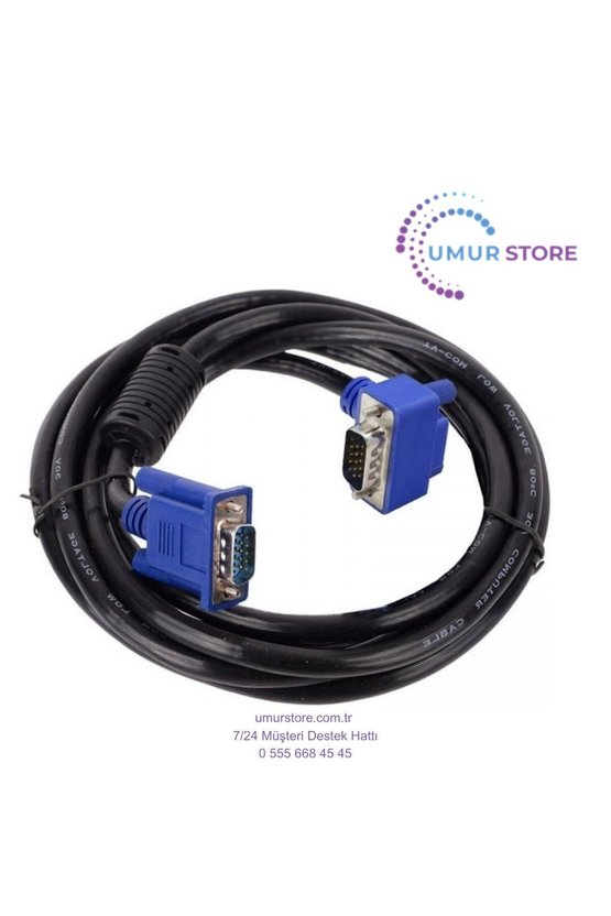 VGA Erkek Erkek 90 Derece Kablo 15 Pin VGA Doksan Derece Kablo 5m