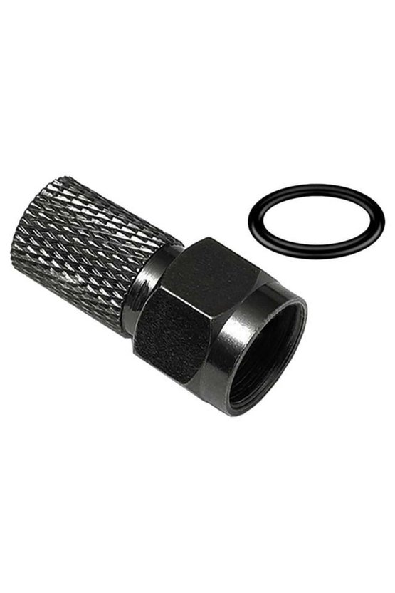 Siyah Contalı RG6U6 22mm 1.Kalite F Konnektör (100lü Poşet)