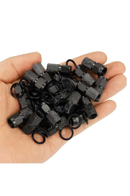 Siyah Contalı RG6U6 22mm 1.Kalite F Konnektör (100lü Poşet)