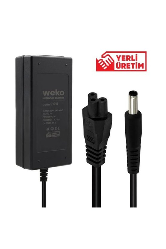 19 Volt 4.74 Amper 90 Watt Notebook Adaptör 4.5*3.0 Uçlu