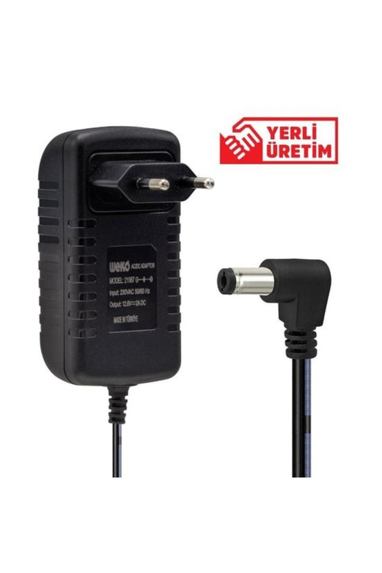 12.6 Volt - 2 Amper 5.5*2.5 Uçlu Ledli Yerli Üretim Şarjlı Matkap Adaptörü