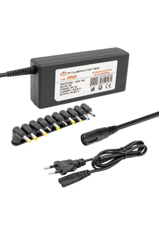 15 Volt - 20 Volt4.5 Amper - 6 Amper Arası 90 Watt Çok Uçlu Universal Notebook Adaptörü