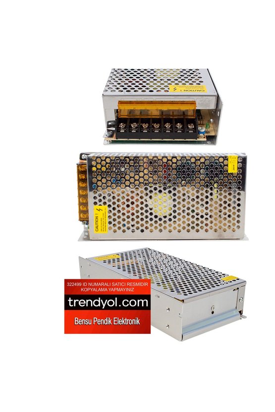 12 Volt 15 Amper 180 Watt Metal Kasa Adaptör Yerli Üretim Türk Malı Bensu Pendik Elektronik
