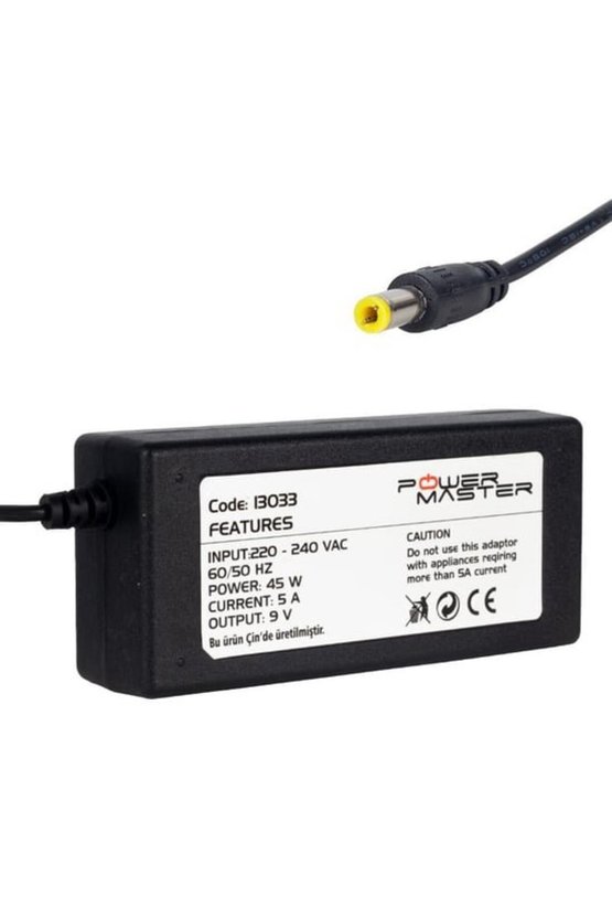9 Volt - 5 Amper 5.5*2.5 Mm Uçlu Yazar Kasa  Pos Makinesi Masaüstü Adaptör