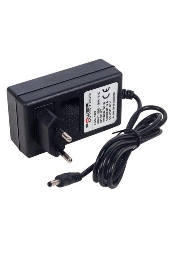 12 Volt - 3 Amper 3.5*1.35 Mm Uçlu Vera Yazar Kasa Pos Plastik Kasa Adaptör