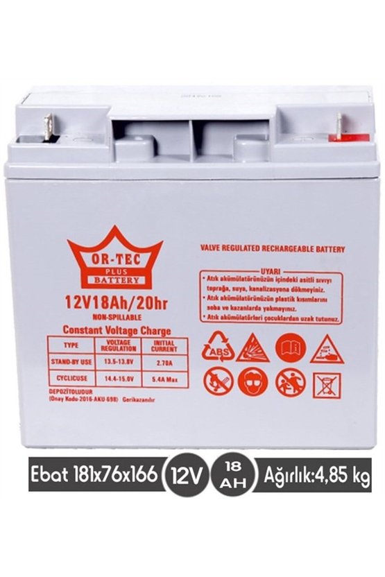 12 V 18 AHM KURU AKÜ