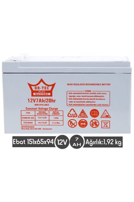 12 V 7 AHM KURU AKÜ