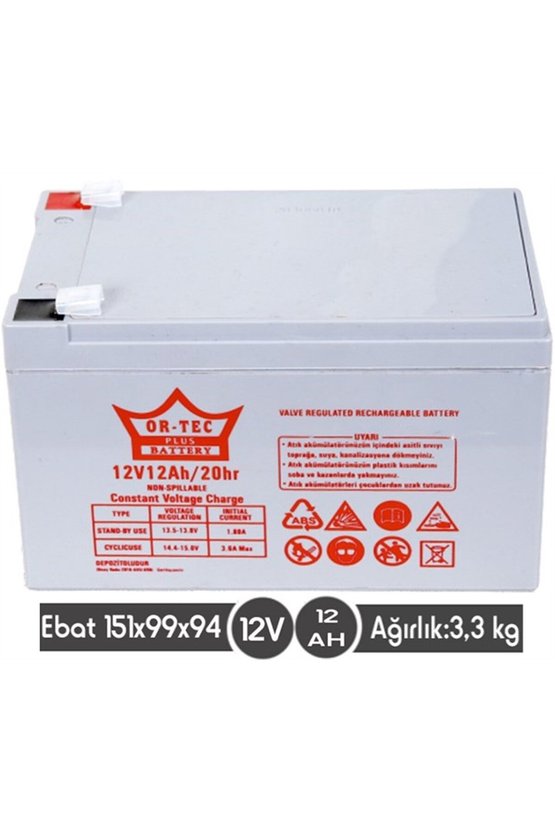 12 V 12 AHM KURU AKÜ