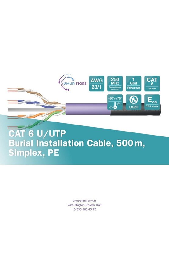Cat 6 Uutp 500M Kablo DK-1613-VH-5-OUTDOOR