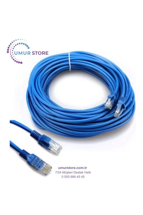 Cat6 Internet Ethernet Kablosu 2 x RJ45 Patch Lan Modem Kablosu 2 Metre
