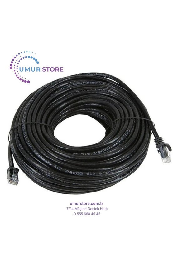 15M (50FT) Cat6 Lan Patch Ethernet Kablo 24AWG 550 Mhz Örgülü