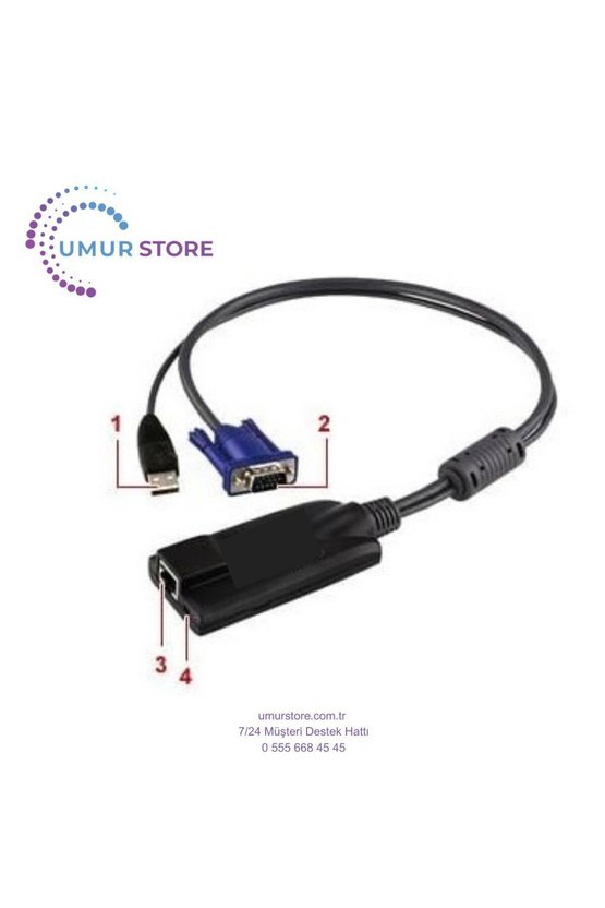 USB Sanal Ortam Kvm Adaptörü(Cpu Modül), Maksimum Mesafe 50 Metre usb VGA Virtual Media Kvm Adapter