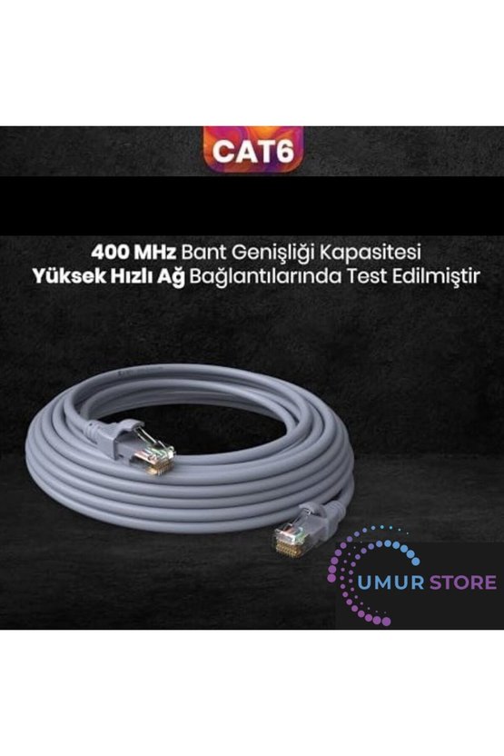 Kablo 5m Cat6 Utp Network-Ağ-Ethernet Patch Kablosu Lszh 24 Awg (Gri)