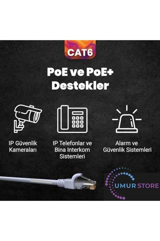 Kablo 5m Cat6 Utp Network-Ağ-Ethernet Patch Kablosu Lszh 24 Awg (Gri)