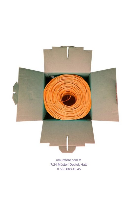 Cat6-Box 23AWG 0,57MM Utp Cat6 Kablo 305M Turuncu