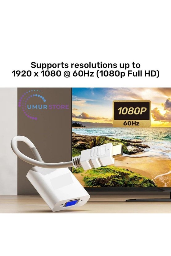 HDMI To VGA Dönüştürücü 1080P&60Hz