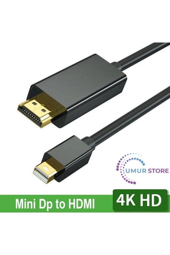 Mini Display Port To HDMI Kablo 4KX2K Video Aktarma Kablosu 1.8 Metre