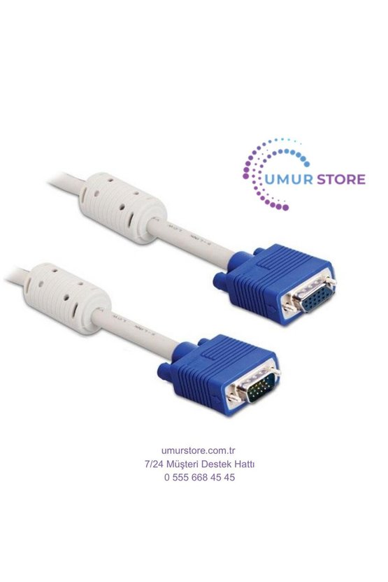 Primex SLX-143 VGA Fm 15P 3 Metre VGA Uzatma Kablosu Beyaz, Erkek Dişi VGA Kablo