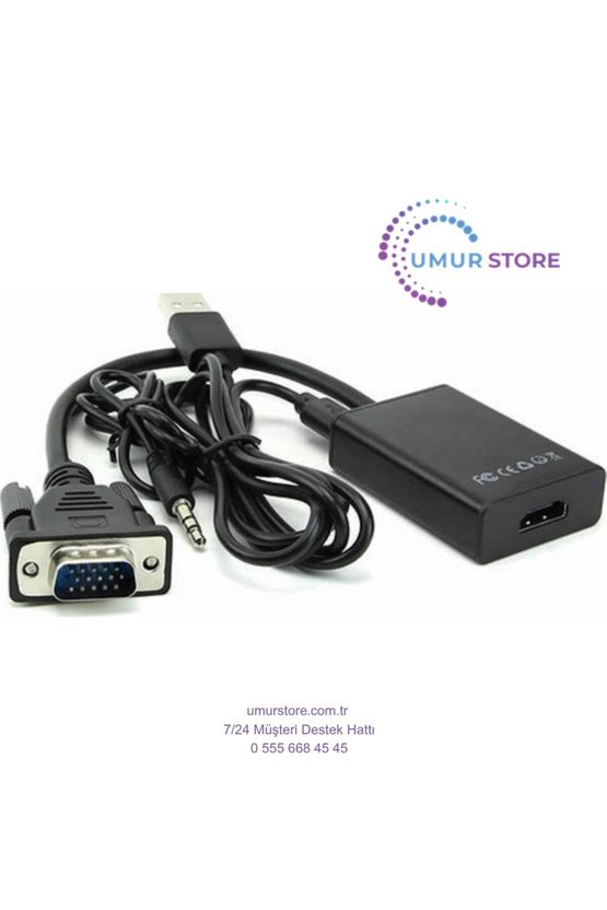 Vga To Hdmi Kablo Dönüştürücü Görüntü Ve Ses Çevirici