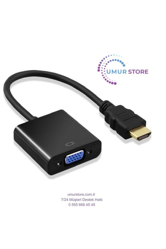 HDMI To VGA Çevirici Dönüştürücü Adaptör