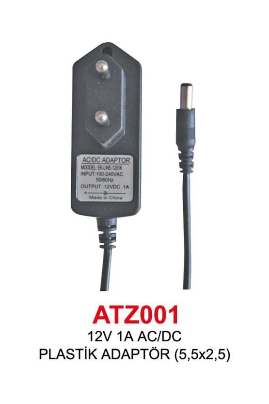 3-12V 1A ACDC PLASTİK ADAPTÖR (5,5x2,5)
