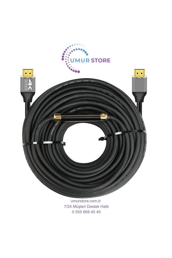 40 Metre 4K HDMI Kablo Erkek-Erkek – Altın Uçlu, 18GBPS, Arc & Ethernet Destekli
