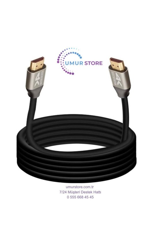 30 Metre 4K HDMI Kablo Erkek-Erkek – Altın Uçlu, 18GBPS, Arc & Ethernet Destekli