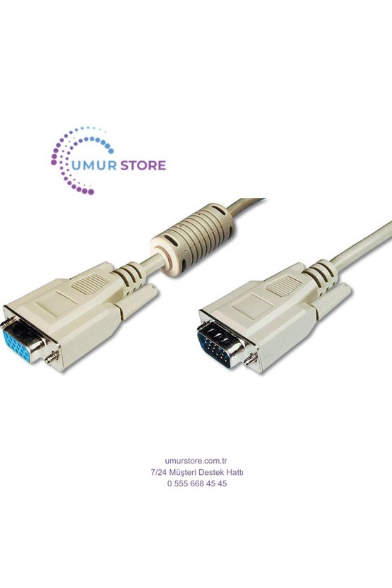 Digitus AK-310200-018-E 1.8 mt VGA To VGA Erkek-Dişi AWG2830 3CF7C Bej Görüntü Kablosu