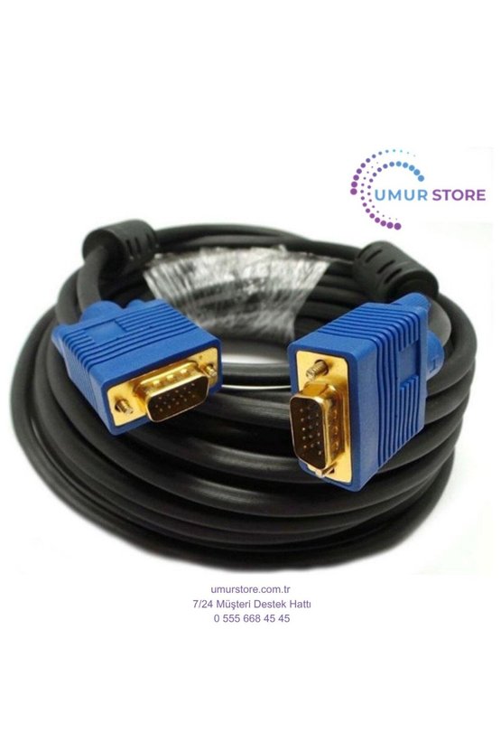 VGA Gold Kablo VGA 15 Pin Erkek Erkek Gold Görüntü Kablosu 50 Metre