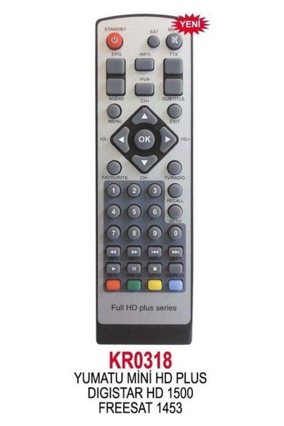 Uydu Kumandası Mını Hd Plus Gıgıstar Hd 1500 Uydu Kumandası KR0318