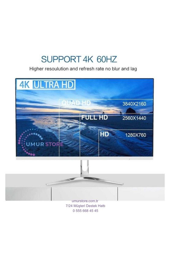 Type-C To Mini Display Port Kablo 4K 60Hz 180 cm Görüntü Aktarım Kablosu