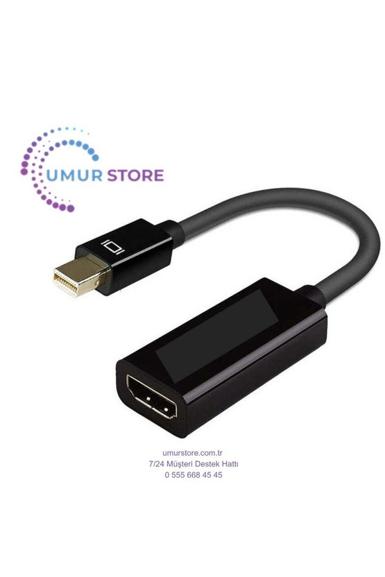 Mini Display Port To HDMI Dönüştürücü 1080P Full Hd Adaptör Görüntü Aktarımı