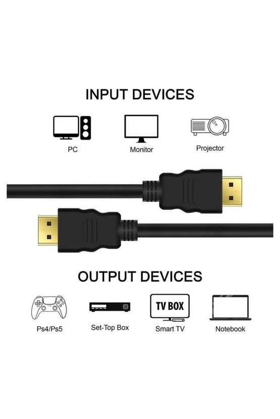 HDMI Kablo 4K 3D Ağ Destekli Altın Uçlu 4K 60Hz 18G Bps Ultra Hd 4K Ethernet HDMI Kablosu - 3 mt