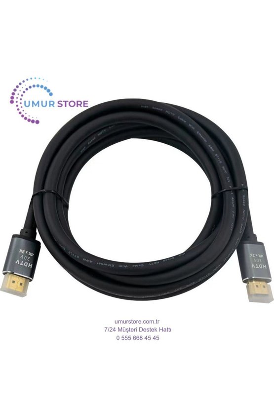 3mt 4K 60HZ HDMI 2.0 - Ethernet 18 Gbps Metal Başlık HDMI Kablo