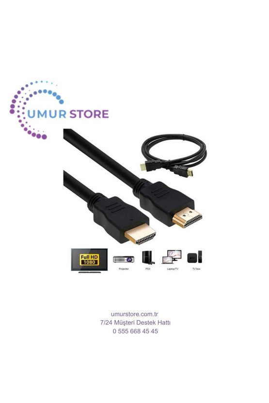 HDMI To HDMI 30CM Kısa HDMI Kablo Altın Uçlu Full Hd 3D LCD LED Ps3 Uydu Receiver