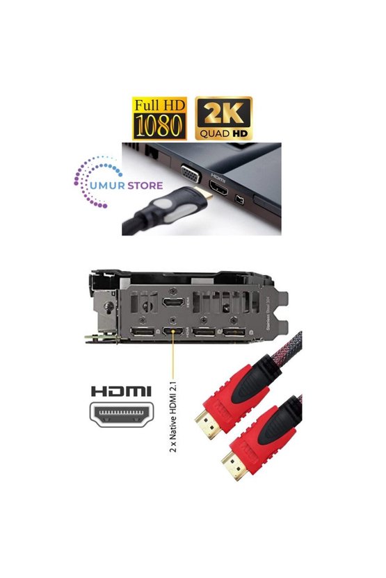 20 Metre Örgülü HDMI Kablo - 20 Metre HDMI to HDMI Kablo Örgülü Form 1.4V