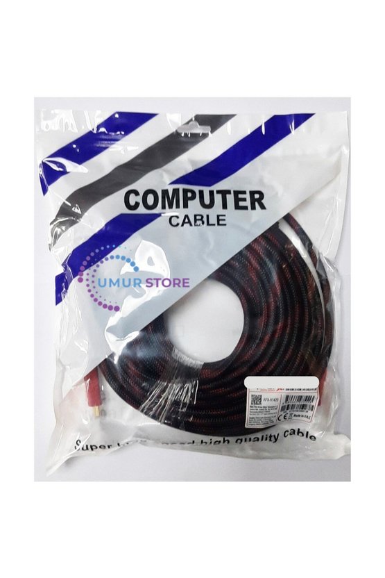 20 Metre Örgülü HDMI Kablo - 20 Metre HDMI to HDMI Kablo Örgülü Form 1.4V