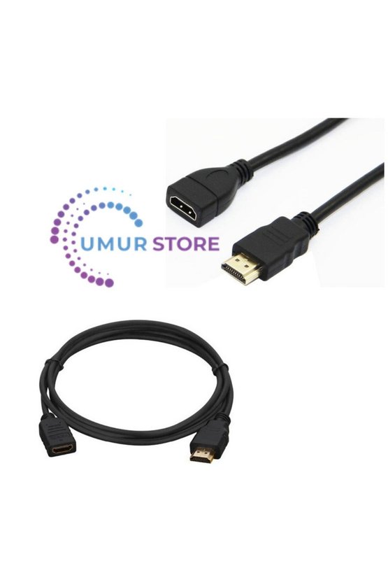Erkek Dişi 30 cm Uzatma HDMI Kablo Bir Erkek Dişi Uçlu HDMI Kablo