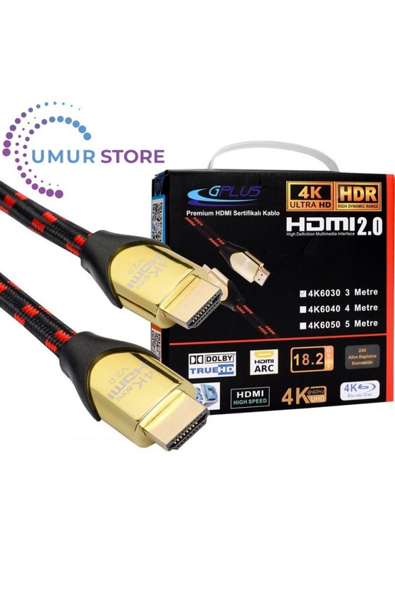 4K60 1 Metre HDMI 2.0 18 Gbps 4K Ultra Hd Premium 4K 60Hz 26 AWG D-Hdr Hdcp 2.2 Earc 18 Gbps