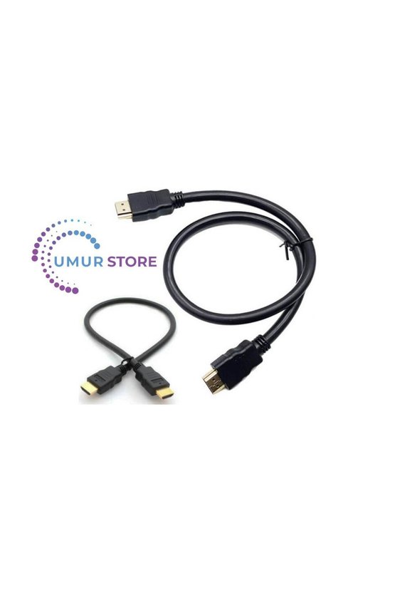 HDMI Kablo Kısa HDMI Kablosu Altın Uçlu Full Hd 3D LCD LED Ps3 Uydu - 50 cm