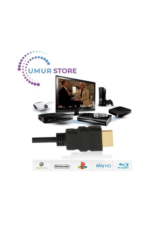 HDMI Kablo Kısa HDMI Kablosu Altın Uçlu Full Hd 3D LCD LED Ps3 Uydu - 50 cm