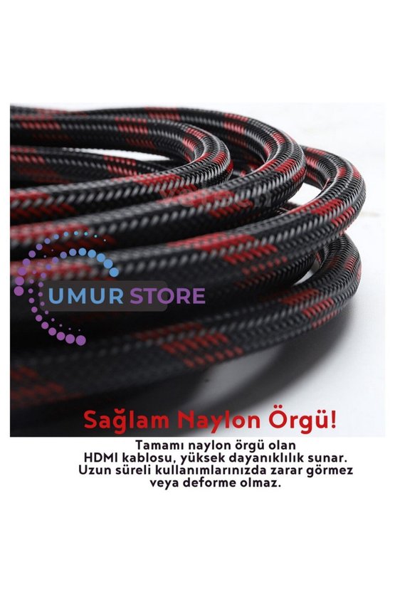 3 Metre HDMI Kablo Full Hd Tv Monitör Uydu Alıcısı Pc Uyumlu HDMI Kablosu