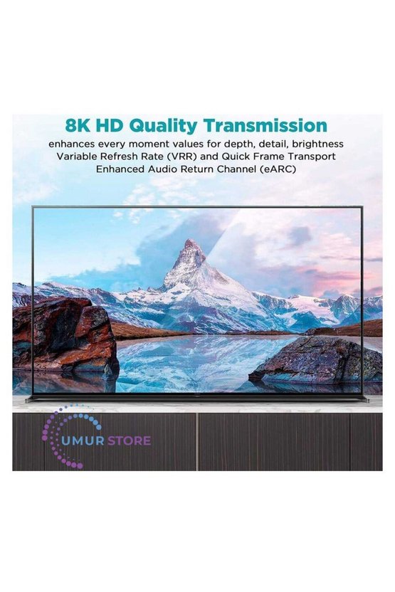 4K 120Hz  8k 60Hz HDMI Kablo 183 cm 48 Gbps HDMI 2.1 Görüntü Aktarım