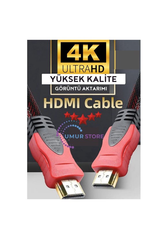 HDMI Kablo 1.5 Metre Örgü Sargılı Dayanıklı Full Hd Televizyon  Monitör  Tv HDMI Kablosu