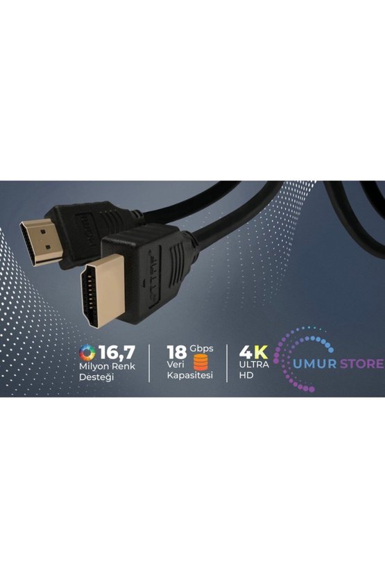2.0 4K Ultra Hd 60 Hz Ses ve Görüntü Aktarım Kablosu 1 Metre