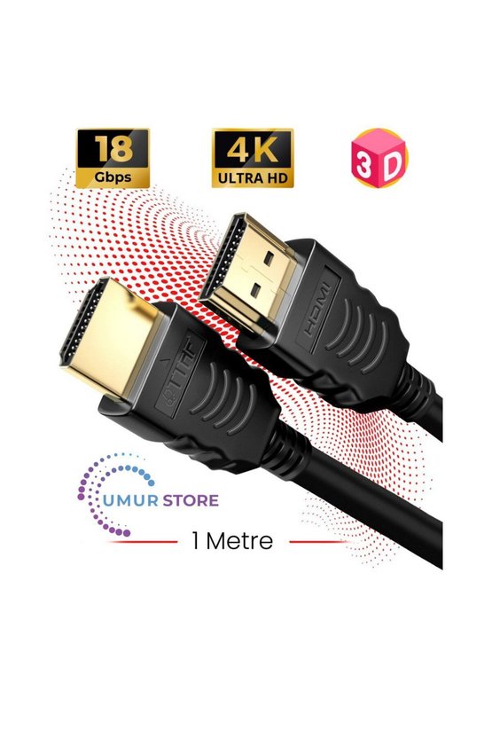 2.0 4K Ultra Hd 60 Hz Ses ve Görüntü Aktarım Kablosu 1 Metre