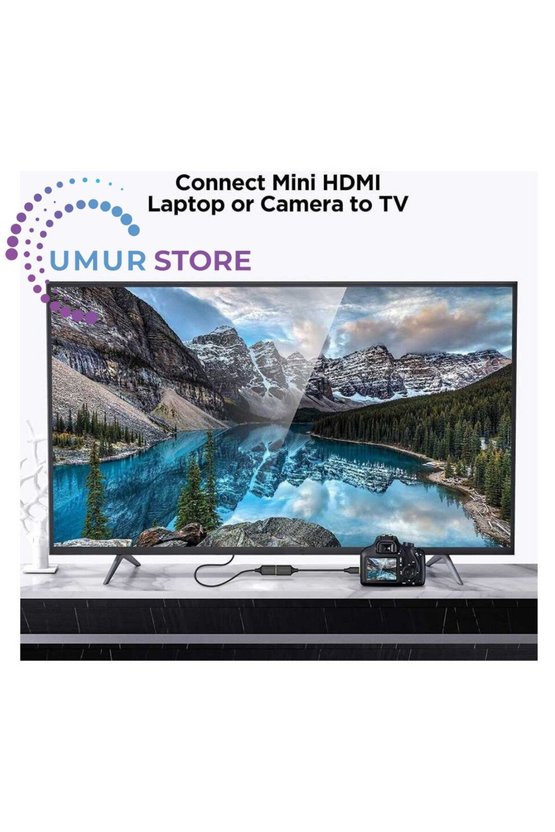 Mini HDMI Uzatma Kablosu 25 cm 4K 60Hz Male To Female Mini HDMI Kablo