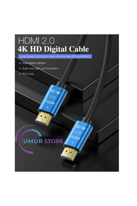 4K Ultra Hd 2.0V Alüminyum Başlık Altın Uçlu Hdmi Kablo 3 mt